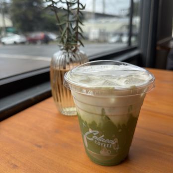 Calaca Coffee - Banana matcha - Cafes Near Me - Crockett, California