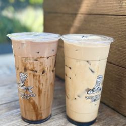 Wushiland Boba - Brown Sugar Ovaltine and Roasted Oolong Brown Sugar Milk Tea (70% sweetness)