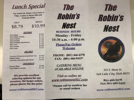 Menu photo 2 The Robin's Nest Salt Lake City, UT Menu photo 2 The Robin's Nest Salt Lake City, UT