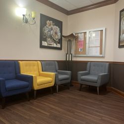 Sarah Knowlton, MD - Updated chairs Grey, Yellow, and Blue