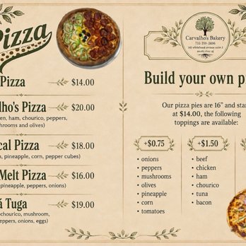 Carvalho’s Bakery - pizza menu - Bakeries Near Me - South River, New Jersey