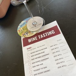 He Wines She Dines - Tasting list when Daou came to visit.