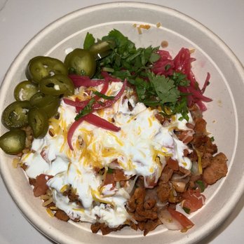 El Sombrero Mexican Grill - Added my own pickled onions, jalapeños, and cilantro to the Al pastor burrito bowl - Mexican Near Me - Hasbrouck Heights, New Jersey