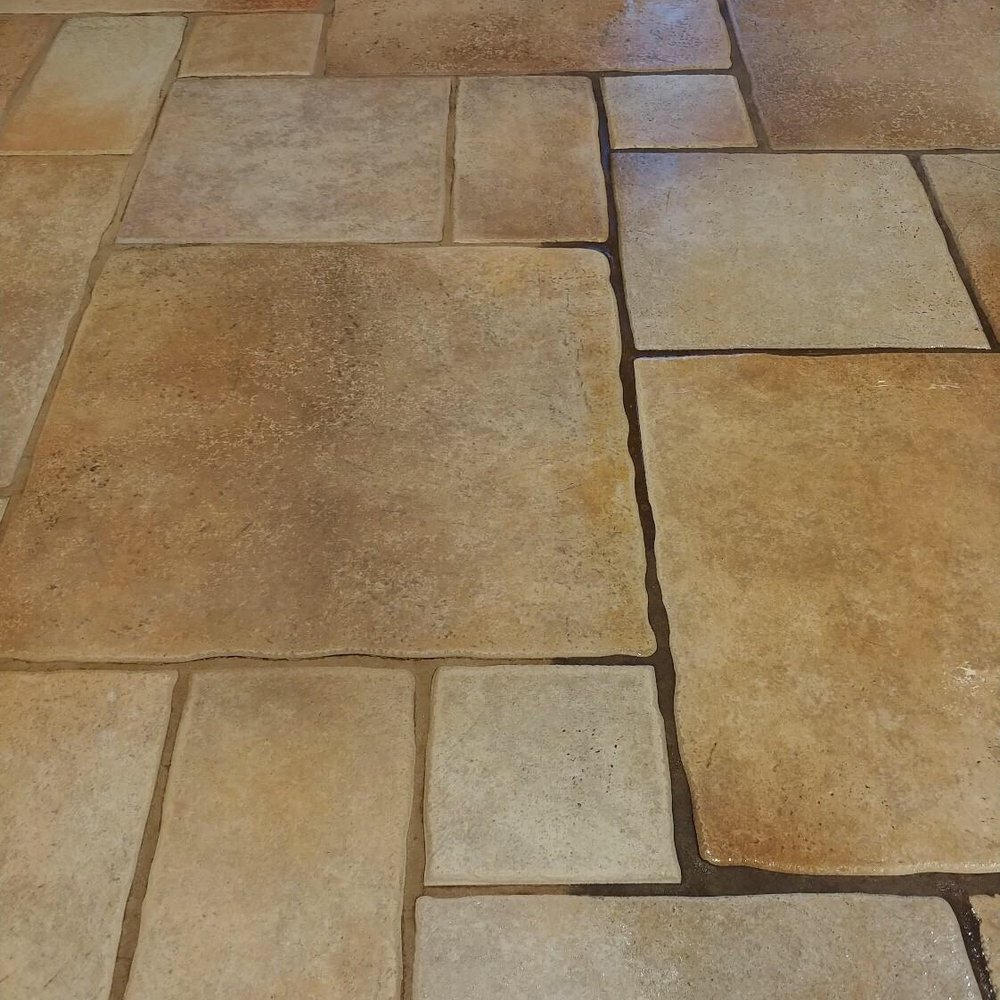 Spifco Specialty Cleaning - My kitchen floor grout!!!!! The left side is after the tile and grout was cleaned by Spifco. Right side is before. - Carpet Cleaning Near Me Spifco Specialty Cleaning - My kitchen floor grout!!!!! The left side is after the tile and grout was cleaned by Spifco. Right side is before. - Carpet Cleaning Near Me