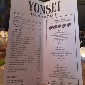 Yonsei Handrolls - Menu - Japanese Near Me - Oakland, California Yonsei Handrolls - Menu - Japanese Near Me - Oakland, California