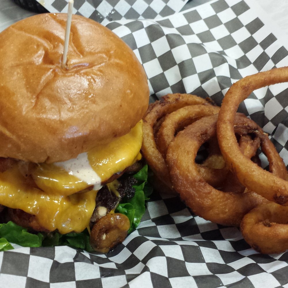 Dan's The Grub Shack - The Danimal and onion rings - Burgers Near Me - Atascadero, California Dan's The Grub Shack - The Danimal and onion rings - Burgers Near Me - Atascadero, California