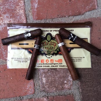 Embassy Cigars - l to r: viaje moab, illusione 88, illusione cg:4, surrogate bonecrusher - Tobacco Shops Near Me - Anaheim Hills, California Embassy Cigars - l to r: viaje moab, illusione 88, illusione cg:4, surrogate bonecrusher - Tobacco Shops Near Me - Anaheim Hills, California