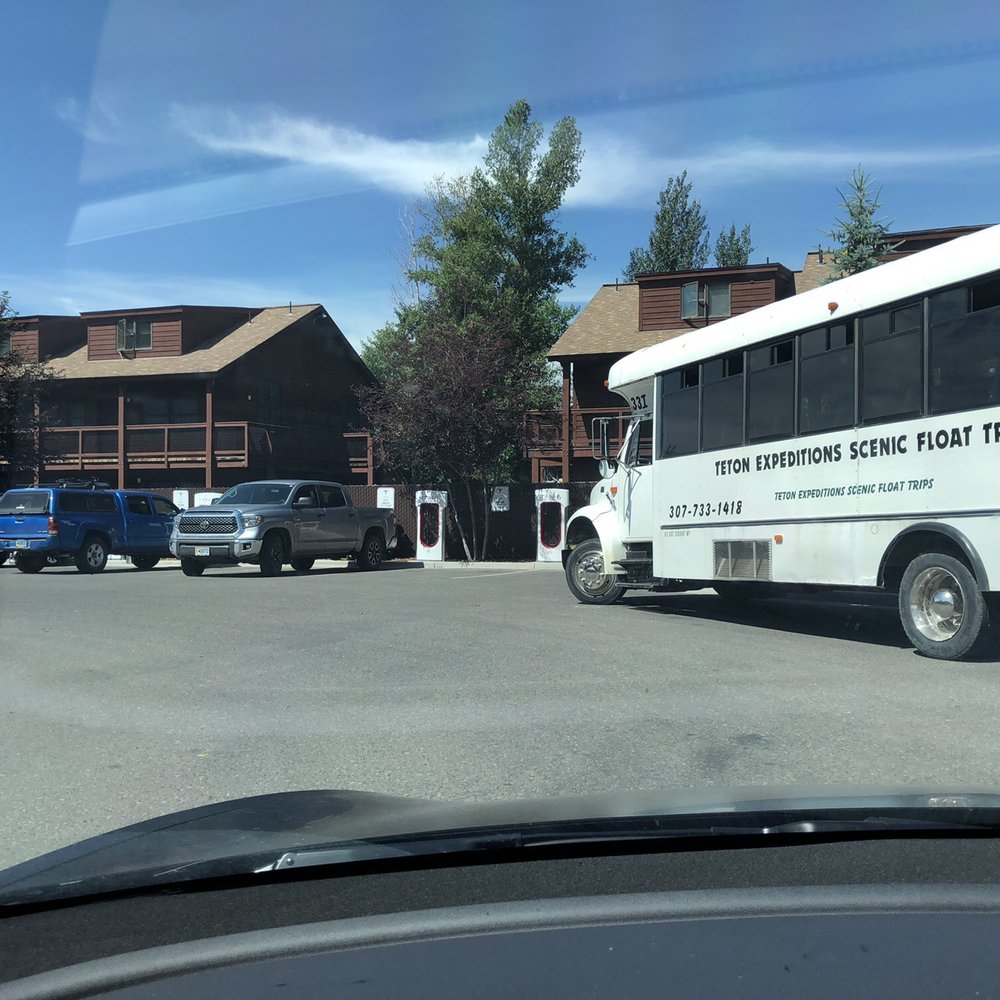 Tesla Supercharger - Regularly Tesla spots are blocked... now the sign says "Flex parking" but #Tesla will still fine Teslas - EV Charging Stations Near Me - Jackson, Wyoming