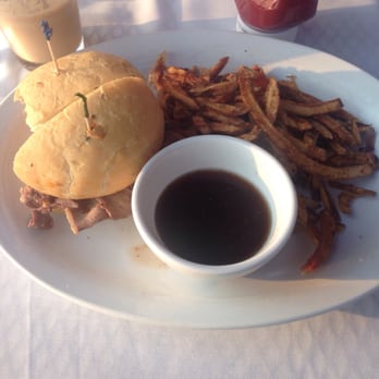 Island Lava Java - Prime rib sandwich (so hungry I couldn't wait to take a bite!) - American Near Me - Kailua Kona, Hawaii