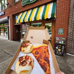 Prince Street Pizza - Soho baos and pepperoni slice outside storefront