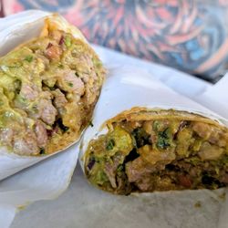 Bullpen BBQ and Tap House - Bullpen's One Pound Burrito (tri-tip, no rice, no pico de gallo)