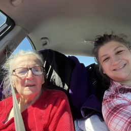 My mom and I.   Today, October 16th.   On our way to Brunch at Cracker Barrel country store