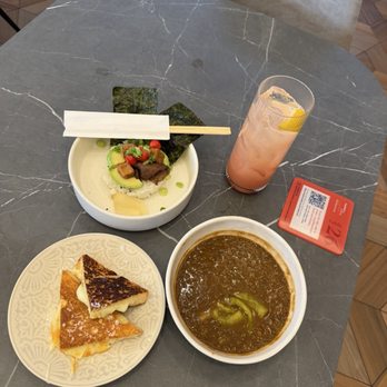 Capital One Landing at DCA - Lentil Soup Grill cheese Vegan rice & tofu dish Guava Mocktail - Airport Lounges Near Me - Arlington, Virginia
