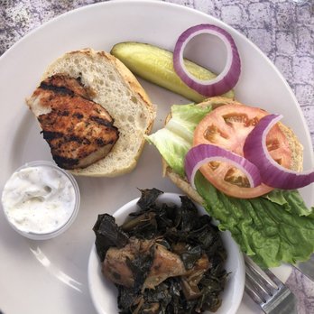 Water's Edge - Blackened Mahi Sandwich covers less than half the bun - Seafood Near Me - Mount Pleasant, South Carolina Water's Edge - Blackened Mahi Sandwich covers less than half the bun - Seafood Near Me - Mount Pleasant, South Carolina