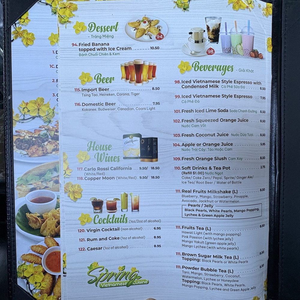 Spring Vietnamese Cuisine - Menu - Vietnamese Near Me - Calgary, Alberta Spring Vietnamese Cuisine - Menu - Vietnamese Near Me - Calgary, Alberta