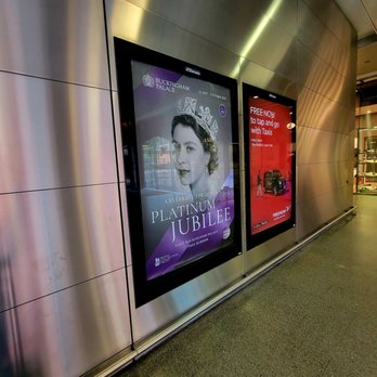 St Pancras International - You know you are in London when you see posters with the Queen  :) - Train Stations Near Me - London, XGL