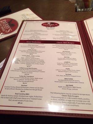 Menu photo 2 Derby's Ale House Carthage, NC