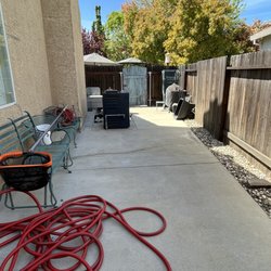 AAA Pressure Washing Services - Side yard 1 with pool equipment AFTER