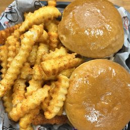 2 Chicken sandwiches with fries