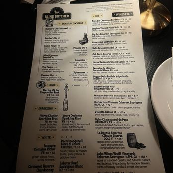 Blind Butcher - Menu July 2025 - New American Near Me - San Francisco, California