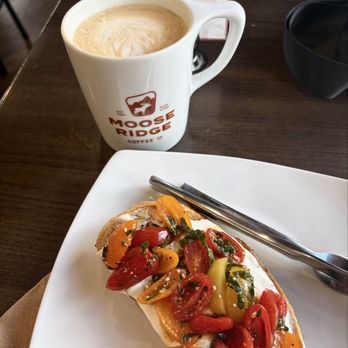 Moose Ridge Coffee - Ricotta tomato toast and vanilla bean latte - Coffee & Tea Near Me - Idaho Falls, Idaho Moose Ridge Coffee - Ricotta tomato toast and vanilla bean latte - Coffee & Tea Near Me - Idaho Falls, Idaho