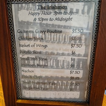 The Irishmen - Happy Hour menu. - Irish Pub Near Me - Everett, Washington The Irishmen - Happy Hour menu. - Irish Pub Near Me - Everett, Washington