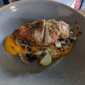 Tolon - Grilled chicken over roasted cabbage, $34 - New American Near Me - Fort Wayne, Indiana
