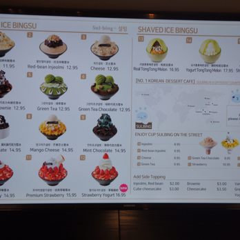 Sulbing Cafe - Menu - Desserts Near Me - Burnaby, British Columbia