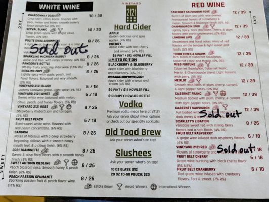 Menu photo 1 Vineyard 2121 Benton Harbor, MI