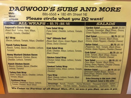 Menu photo 2 Dagwood's Subs Watertown, SD Menu photo 2 Dagwood's Subs Watertown, SD
