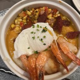 Shrimp and White Cheddar Grits* Shrimp and White Cheddar Grits*