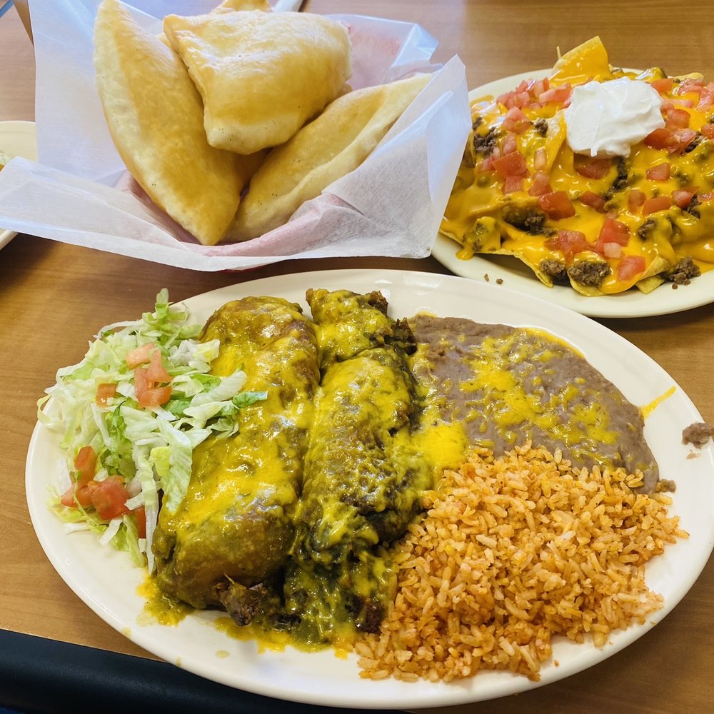 Don Juan's Cocina - Chile relleno plate, sopapillas, nachos and a couple of tacos - Mexican Near Me - Socorro, New Mexico