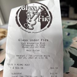 Glass Under Fire - Proof of purchase