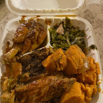 Olympia Cafe - Turkey wings, Sweet Potato, Greens and Macaroni & Cheese.. - Salad Near Me - Melbourne, Florida