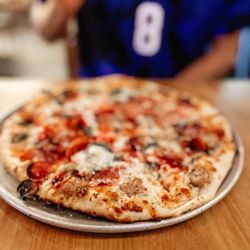 575 Pizzeria - This was the CLK pizza. Very flavorful sausage and pepperoni!
