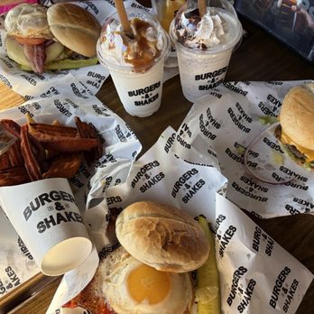 Burgers and Shakes - b&s burger (2), classic cheeseburger, sweet potato fries, vanilla shake, oreo shake - Burgers Near Me - Miami Beach, Florida Burgers and Shakes - b&s burger (2), classic cheeseburger, sweet potato fries, vanilla shake, oreo shake - Burgers Near Me - Miami Beach, Florida
