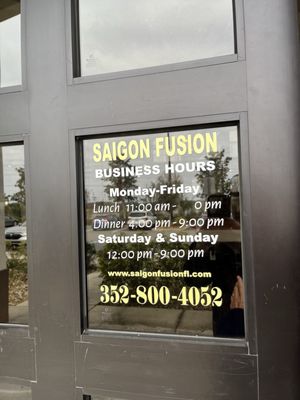 Menu photo 2 Saigon Fusion Mount Dora, FL