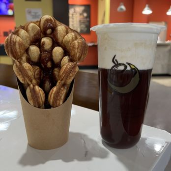 LittleMoon Cafe and Tea - Egg Waffle | Grape Oolong Milk Cap Tea - Bubble Tea Near Me - Columbus, Ohio LittleMoon Cafe and Tea - Egg Waffle | Grape Oolong Milk Cap Tea - Bubble Tea Near Me - Columbus, Ohio