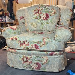 Jason Bonilla Upholstery - Fresh floral fabric on a clients favorite chair.