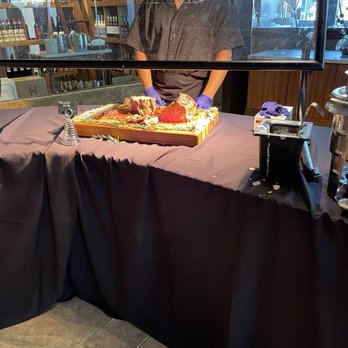 Pinstripes - Prime Rib carving station during the Sunday Brunch Buffet at Pinstripes in the Hillsdale Shopping Center in San Mateo. - Bowling Near Me - San Mateo, California Pinstripes - Prime Rib carving station during the Sunday Brunch Buffet at Pinstripes in the Hillsdale Shopping Center in San Mateo. - Bowling Near Me - San Mateo, California