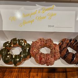 Mochinut - Matcha, strawberry cheesecake, chocolate churro