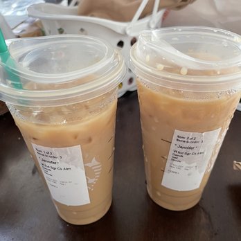 Starbucks - Iced Sugar Cookie Almondmilk Latte with Oat Milk - Coffee & Tea Near Me - Long Beach, California