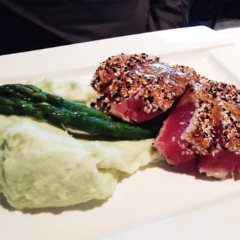 Lucio's - Sesame seared ahi tuna with wasabi mashed potatoes! - New American Near Me - Houston, Texas Lucio's - Sesame seared ahi tuna with wasabi mashed potatoes! - New American Near Me - Houston, Texas