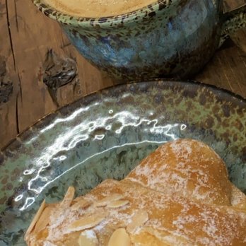 Ragamuffins Coffee House - Café miel with warmed almond croissant - Coffee & Tea Near Me - Laurel, Maryland