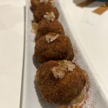Azul Madera - Edam cheese croquettes (missing salt and some kind of sauce). - Seafood Near Me - San Miguel de Cozumel, ROO Azul Madera - Edam cheese croquettes (missing salt and some kind of sauce). - Seafood Near Me - San Miguel de Cozumel, ROO