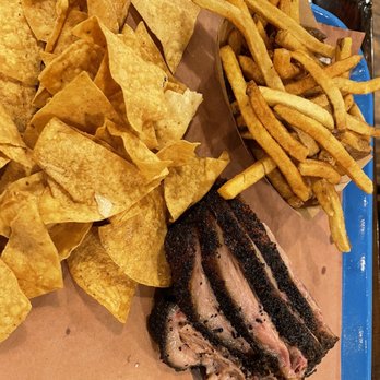 Post Oak Barbecue - Brisket with side of fries - the chips maybe come with it? - Smokehouse Near Me - Denver, Colorado Post Oak Barbecue - Brisket with side of fries - the chips maybe come with it? - Smokehouse Near Me - Denver, Colorado
