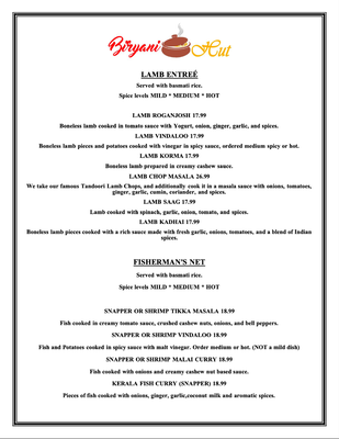 Menu photo 4 Biryani Hut Allentown, PA