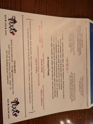 Menu photo 7 Texas Richardson, TX Menu photo 7 Texas Richardson, TX