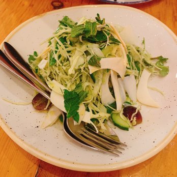 Mamakas Taverna - Lahanisalata Salad: strong herbal smell and tastes with a hint of sweetness from the grape. It's quite unique. - Greek Near Me - Toronto, Ontario