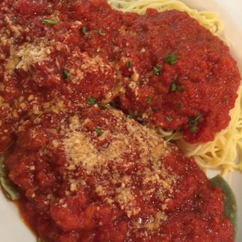Bravo Restaurant - Combo Platter of Eggplant Parmesan and Spinach and Cheese Ravioli with Spaghetti Marinara Sauce - Italian Near Me - Aiea, Hawaii